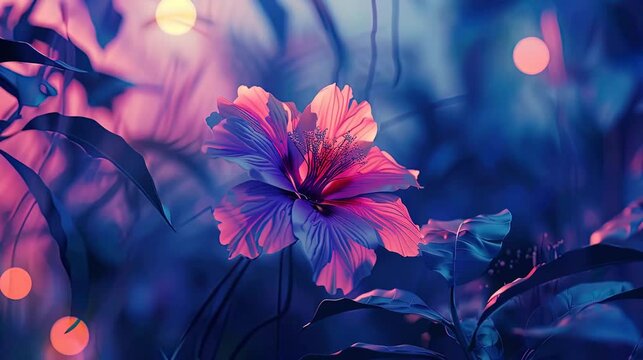 gentle flower animation in manga anime style, digital illustration, cover, lofi vibes