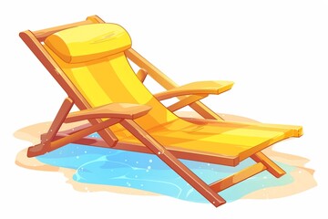 Beach chair clipart with a reclining feature