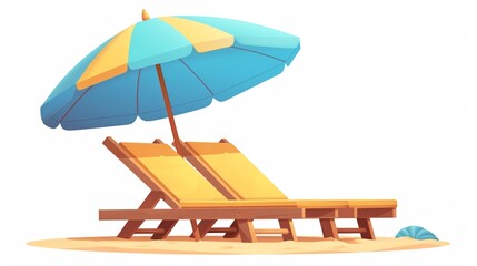 Beach chair clipart with a builtin canopy