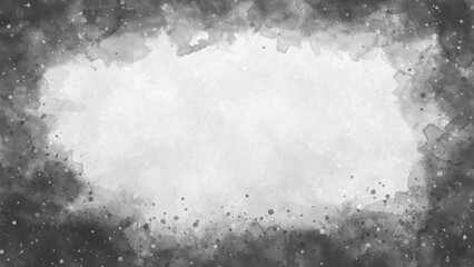 Abstract black stain splash watercolor frame background