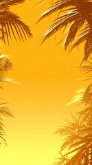 Fototapeta na wymiar Beach party invitation clipart with a palm tree border