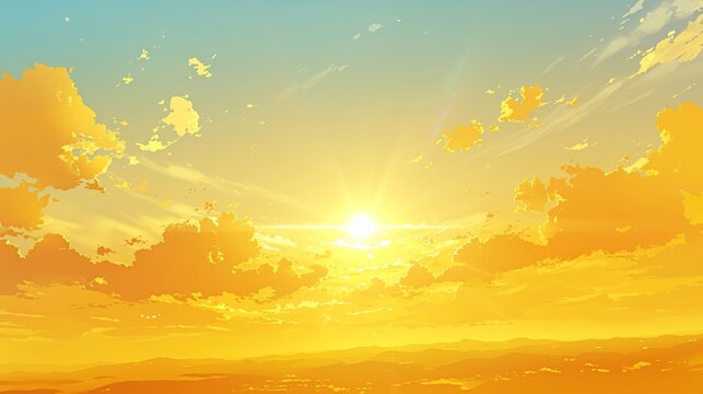 Sun clipart shining brightly in the sky