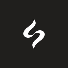 letter s curves motion smoke logo vector