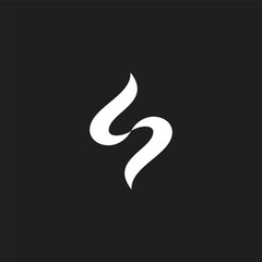 letter s curves motion smoke logo vector