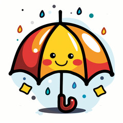 Cute Adorable Cartoon Umbrella Logo icon