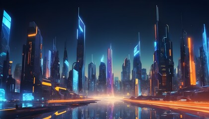Cyber futuristic city  