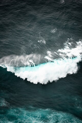 Ocean waves crashing, top down aerial drone view. Storm on sea or ocean - 778290759