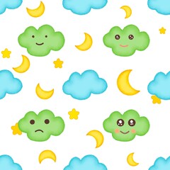 seamless pattern clouds for background, clothes, wallpaper