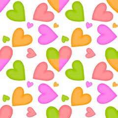 seamless pattern colorful heart for background, wallpaper, clothes, 