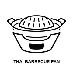 Thai Barbecue pan icon isolated on background vector illustration.