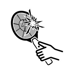 Electric mosquito swatter icon isolated on white background 