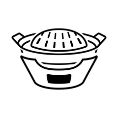 Thai Barbecue pan icon isolated on background vector illustration.