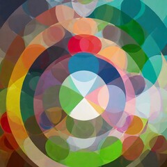 Fototapeta premium Background where multiple colorful circles intersect