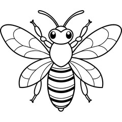          Asian giant hornet bee vector illustration.
