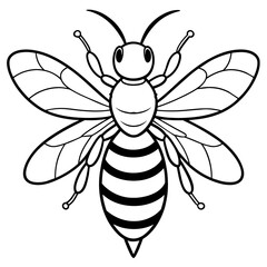           Asian giant hornet bee vector illustration.
