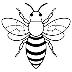           Asian giant hornet bee vector illustration.
