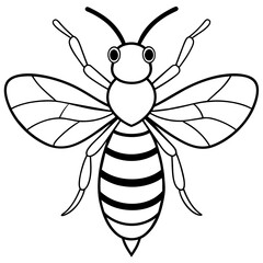           Asian giant hornet bee vector illustration.
