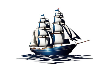sailing ship on transparent background, created by ai generated