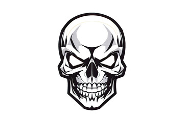 skull face on transparent background, created by ai generated