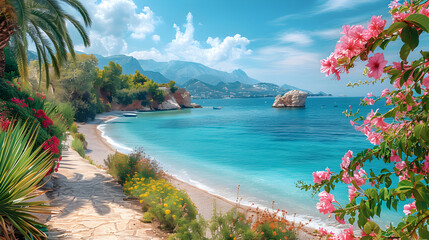 Beautiful Widescreen Image of a Seaside Promenade