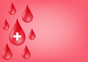 Fototapeta premium Blood Drop. Blood Donation Concept. World Blood Donor Day. Vector Illustration. 