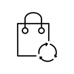 recycling shopping bag outline icon vector design good for web and mobile app