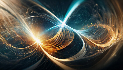 Naklejka premium 量子力学的エネルギーの波をイメージした抽象的なイラスト