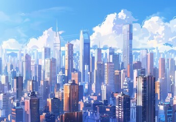 Obraz premium modern megapolis and life