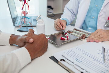 man consulted with specialist in sexual rehabilitation and prostate cancer treatment specialist...