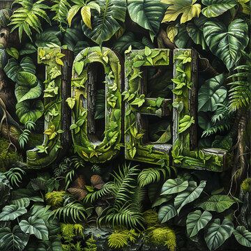 "JOEL" in a locust green symbolizing the books themes of judgment and hope