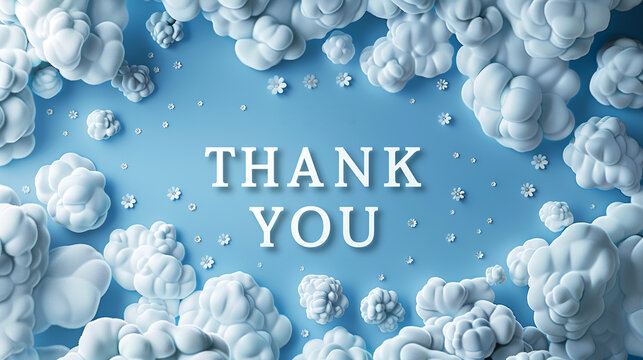 "THANK YOU" in a serene sky blue styled in the elegant and refined typeface characteristic of John Baskerville