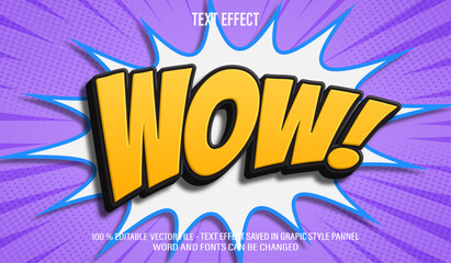 Wow Comic Cartoon 3d editable text effect style
