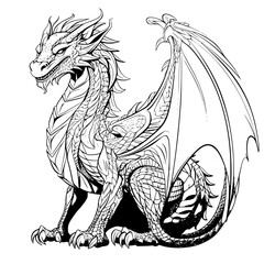 sketch of a dragon