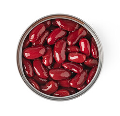 Opened tin can with red beans