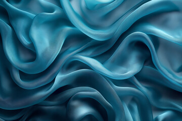 Abstract blue background luxury cloth or liquid wave or wavy folds of grunge silk texture, generative ai