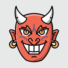 cute demon mask vector editable