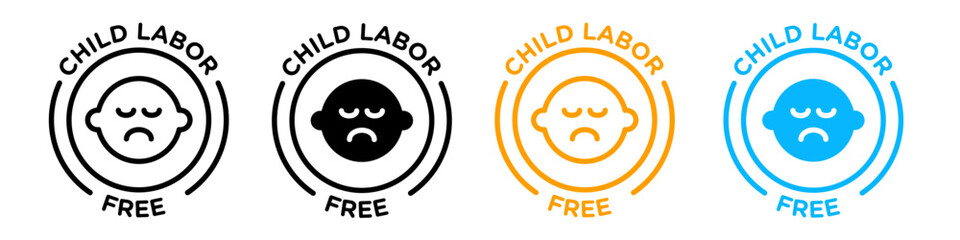 Child Labor Prohibition Icon Representing Safety and Protection of Minors