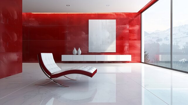 Sleek modern home heating setup with bold red accents
