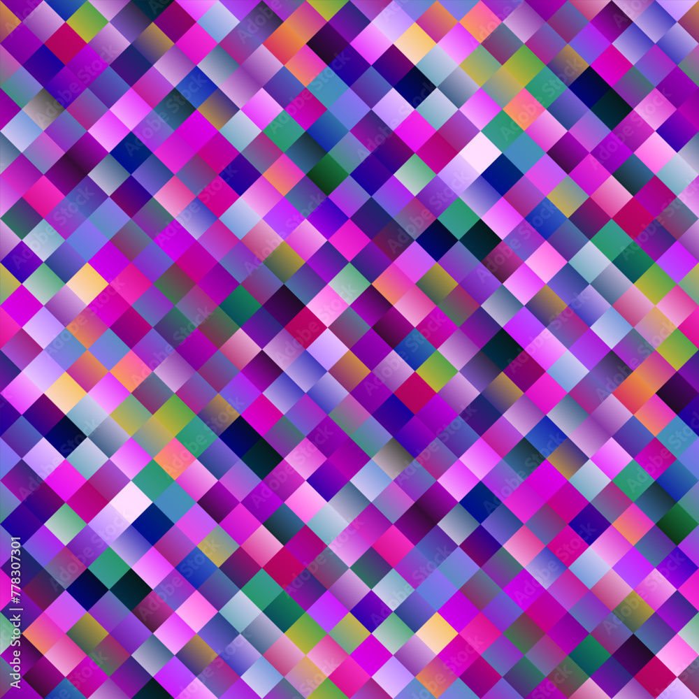 Poster seamless diagonal square pattern background - colorful abstract vector illustration