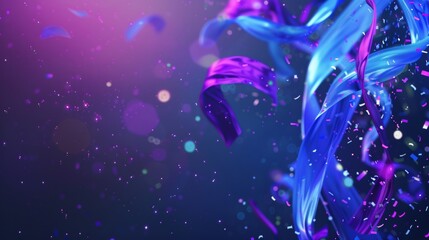 Blue and purple streamer background - obrazy, fototapety, plakaty