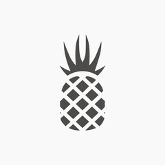 ananas vector icon. fruit, citrus, healthy, pineapple, juicy, tropical symbol sign - obrazy, fototapety, plakaty
