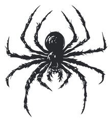 silhouette of spider illustration, Generative Ai - obrazy, fototapety, plakaty