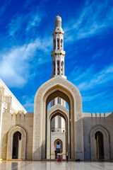 Fototapeta na wymiar Sultan Qaboos Grand Mosque in Muscat, Oman