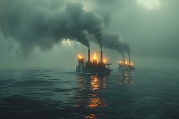 Group of Boats Floating on a Body of Water - obrazy, fototapety, plakaty