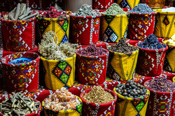 Fototapeta na wymiar Variety of spices and herbs on Souq Muttrah, Muscat, Oman