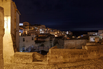 Matera Sassi cityscape by night, Basilicata, Italy - 778319162