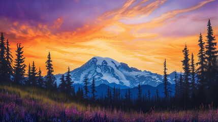 Mount Rainiers Alpine Sunrise