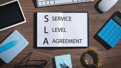SLA-Service Level Agreement. Business concept