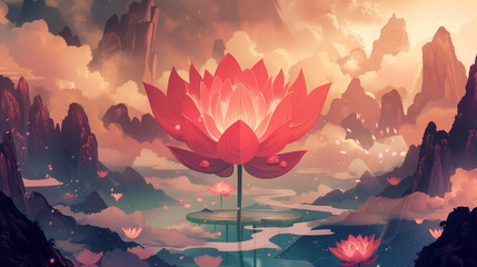Mystic Lotus Symphony - obrazy, fototapety, plakaty