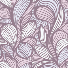 Purple White Line Art Wavy Lines Vector Seamless Pattern for Textile - 778321502